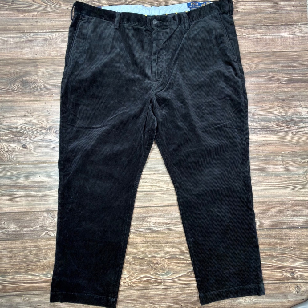 Polo Ralph Lauren Mens Size 44x30 Corduroy Pants Black Stretch Classic Fit NWT